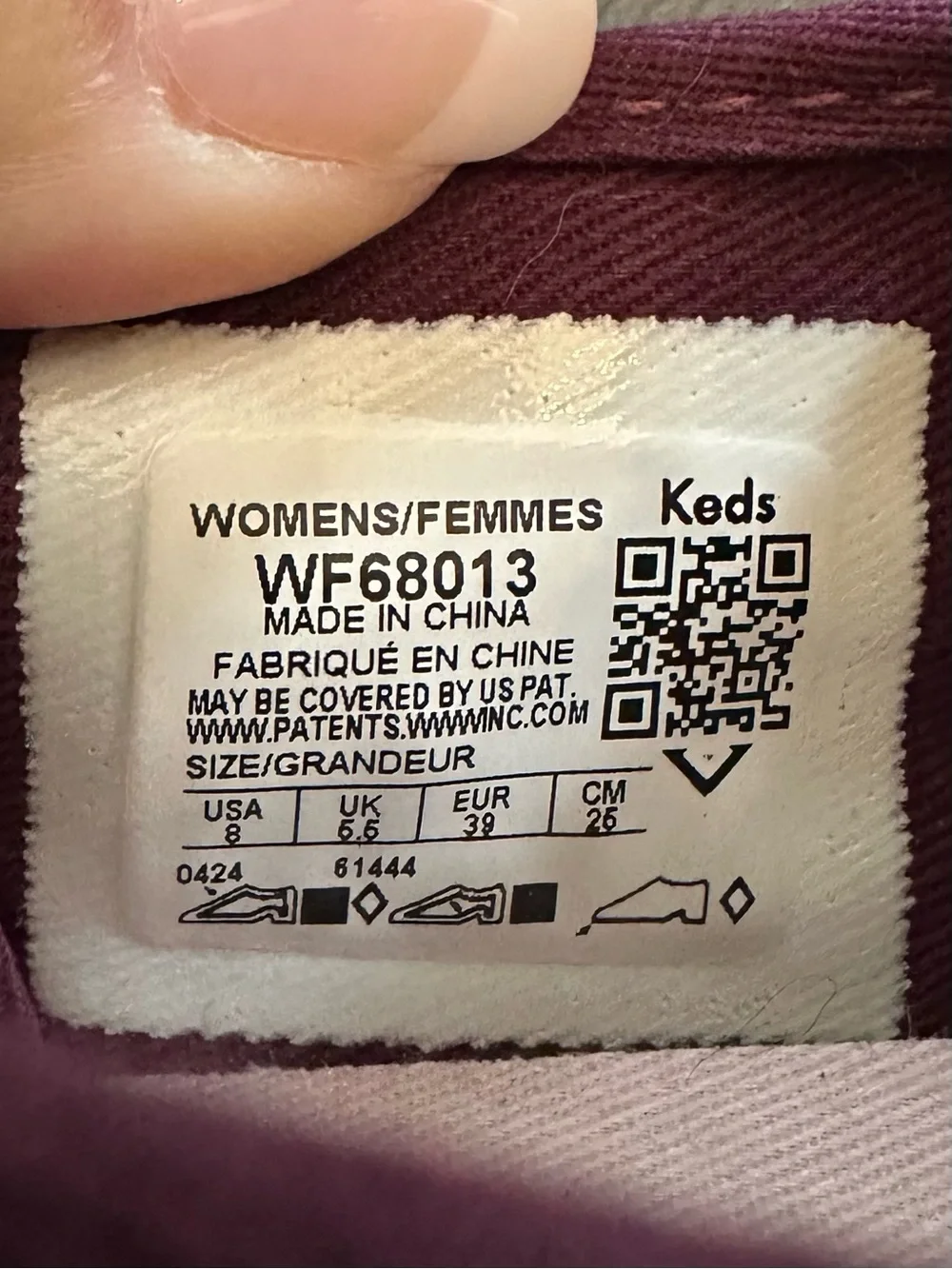 Keds Women’s Size 8 Burgundy Canvas Slip On Platform W/ Ribbon Ties Shoes